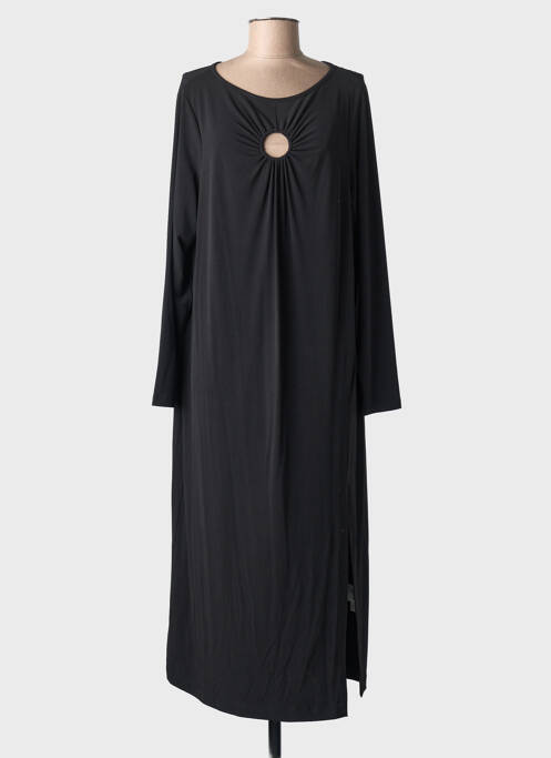 Robe longue manches longues manches longues noir MAT. femme
