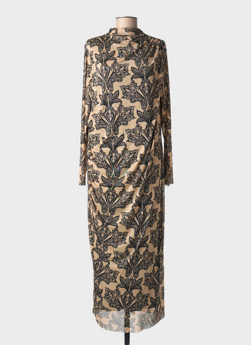Robe longue manches longues manches longues beige MAT. femme