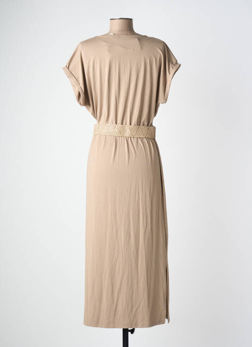Robe longue manches courtes manches courtes beige YEST femme