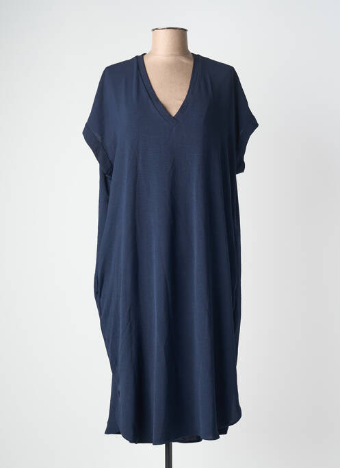 Robe longue manches courtes manches courtes bleu MAT. femme