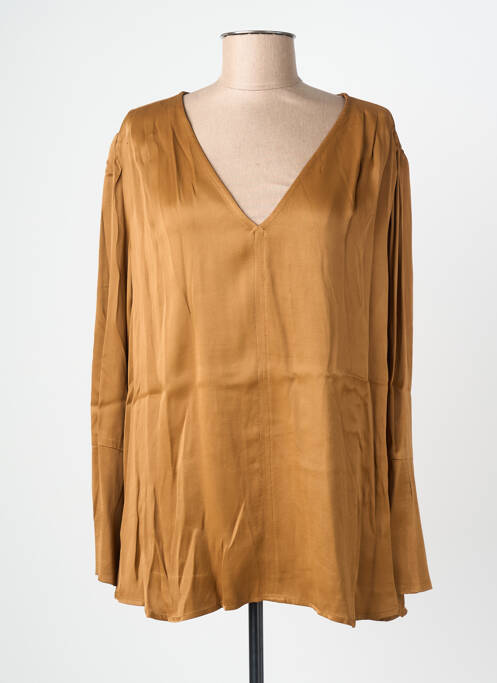 Blouse manches longues manches longues marron MAT. femme