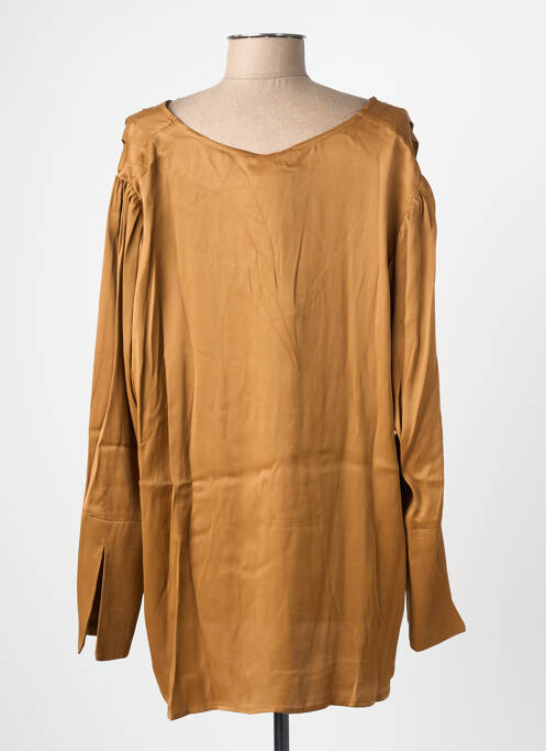 Blouse manches longues manches longues marron MAT. femme
