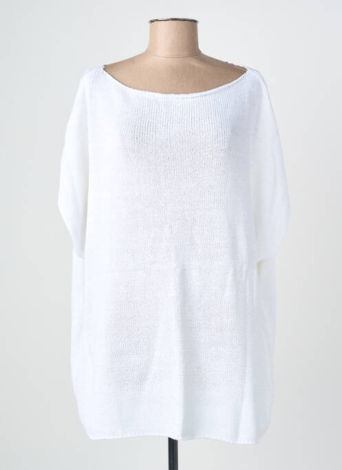 Pull stretch manches longues blanc MAT. femme