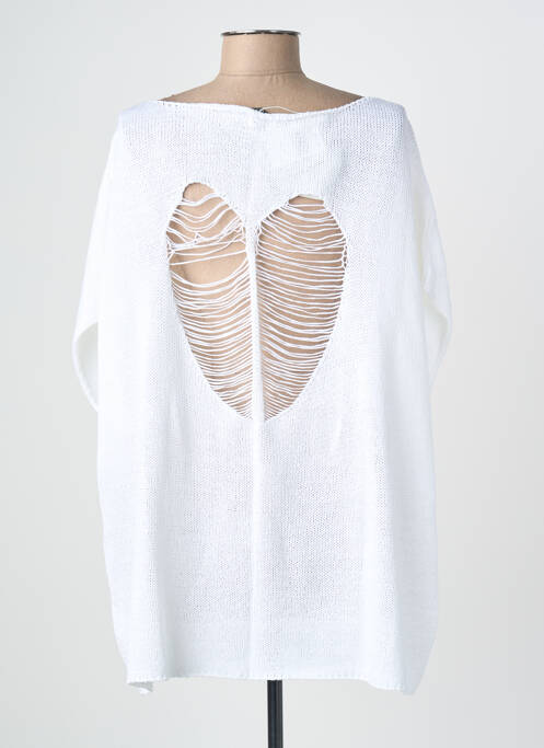 Pull stretch manches longues blanc MAT. femme