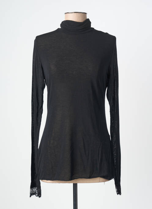 Top tissage jersey manches longues noir LUMINA femme