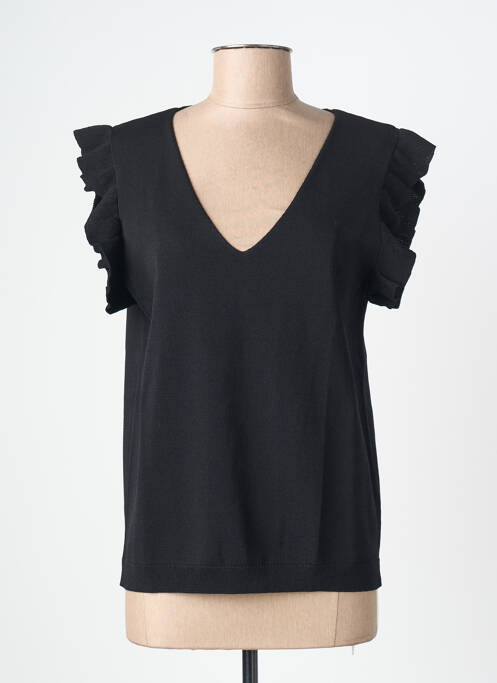Top tissage jersey manches courtes noir ESQUALO femme
