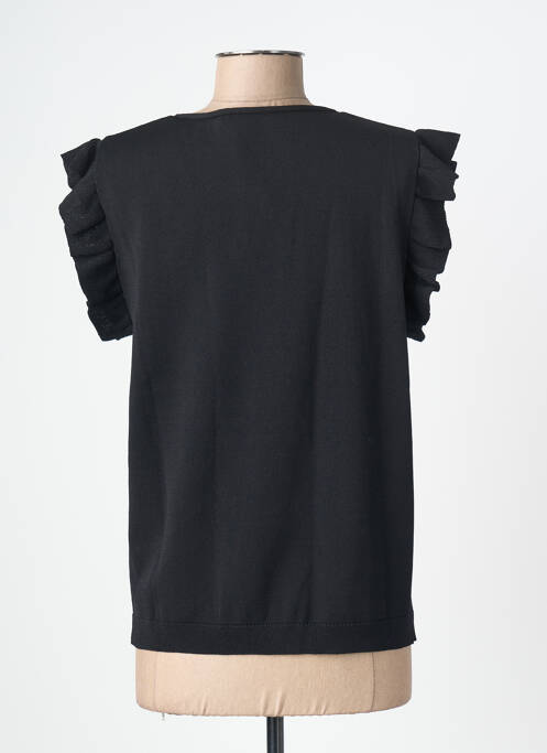 Top tissage jersey manches courtes noir ESQUALO femme