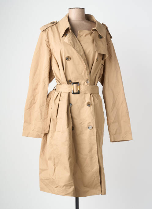 Trench tissage popeline sans capuche beige YESTA femme