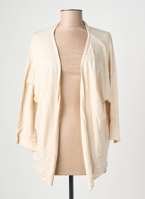 Gilet manches longues stretch beige POU NOU femme