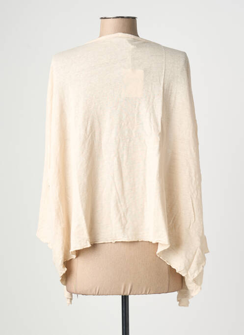 Gilet manches longues stretch beige POU NOU femme