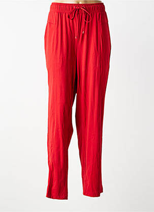 Pantalon droit stretch taille normale rouge YESTA femme