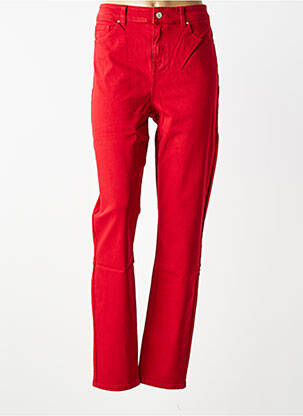 Jeans coupe slim stretch taille normale rouge YESTA femme