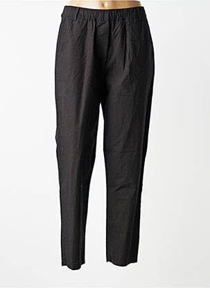 Pantalon droit tissage popeline taille normale noir YELLOW LABEL femme