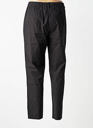 Pantalon droit tissage popeline taille normale noir YELLOW LABEL femme