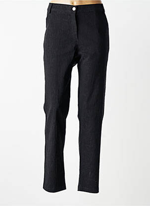 Pantalon slim tissage popeline taille normale noir MADE IN ITALY femme