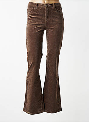 Pantalon flare stretch taille normale marron YEST femme