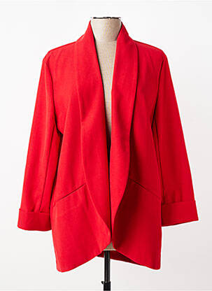 Blazer col châle rouge TRAFFIC PEOPLE femme