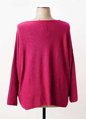 Pull tunique stretch manches longues rose APRIL VINTAGE femme