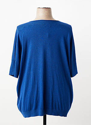 Pull col v manches courtes bleu ZILCH femme