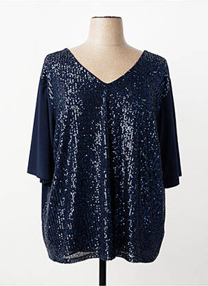 Top stretch manches courtes bleu SOPHIA femme