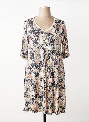 Robe mi-longue manches courtes manches courtes gris AN II VITO femme