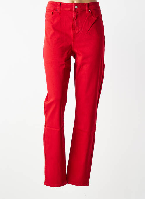 Jeans coupe slim stretch taille normale rouge YESTA femme