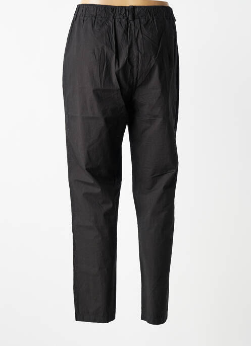 Pantalon droit tissage popeline taille normale noir YELLOW LABEL femme