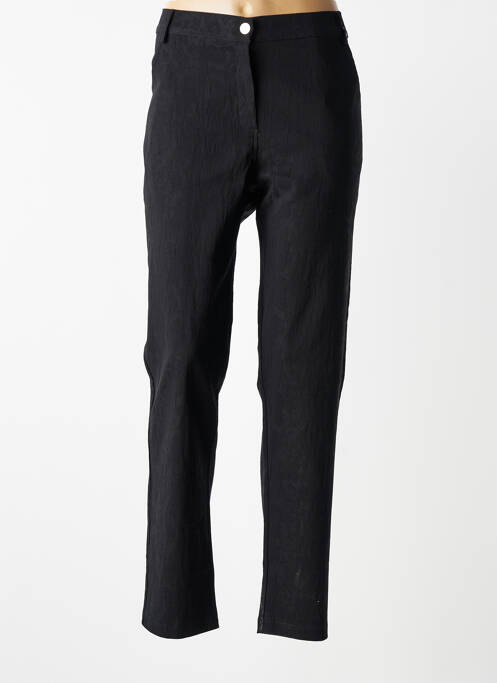 Pantalon slim tissage popeline taille normale noir MADE IN ITALY femme