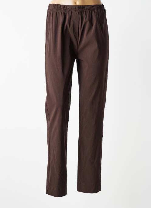 Pantalon slim taille élastique taille normale marron OLIVER JUNG femme