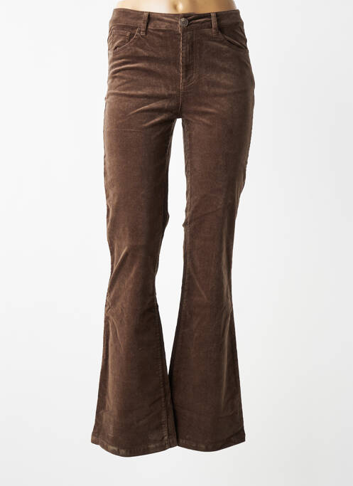 Pantalon flare stretch taille normale marron YEST femme