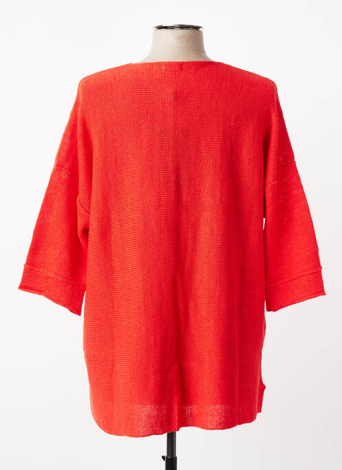 Pull tunique stretch manches 3/4 rouge GRIZAS femme