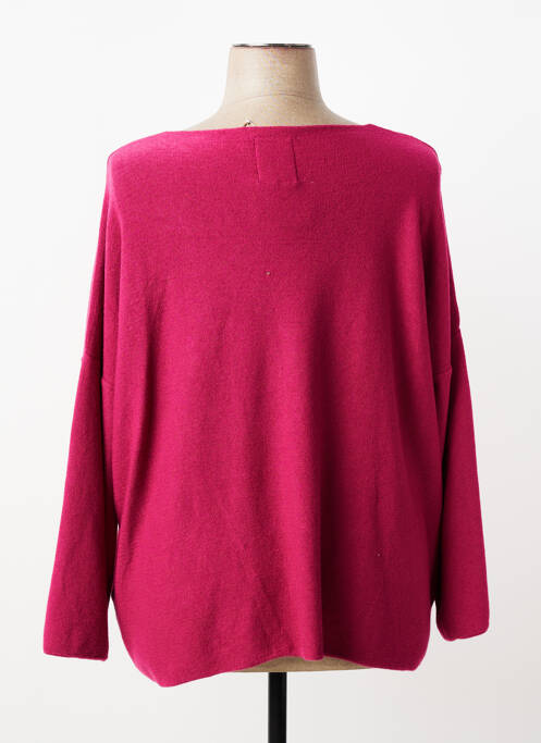 Pull tunique stretch manches longues rose APRIL VINTAGE femme