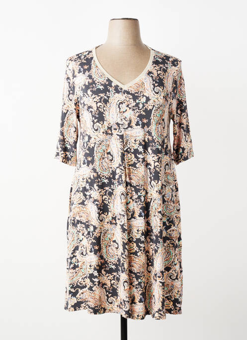Robe mi-longue manches courtes manches courtes gris AN II VITO femme