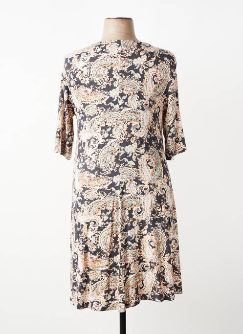 Robe mi-longue manches courtes manches courtes gris AN II VITO femme