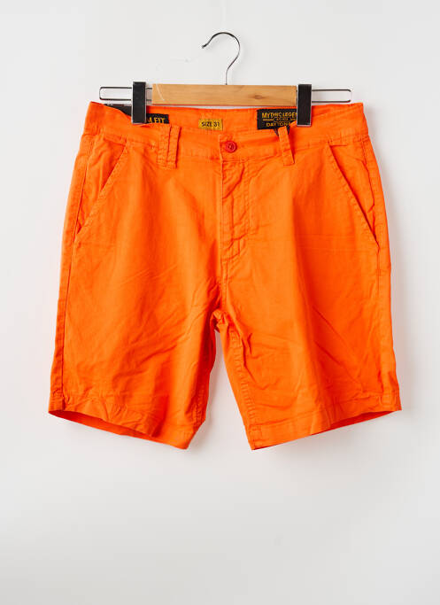 Short tissage popeline taille normale orange DAYTONA homme