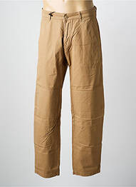 Pantalon droit tissage popeline taille normale marron DAYTONA homme