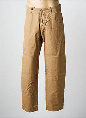 Pantalon droit tissage popeline taille normale marron DAYTONA homme