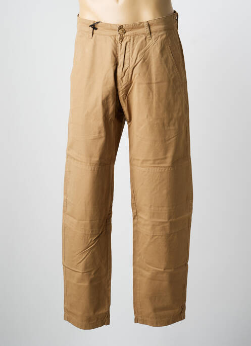 Pantalon droit tissage popeline taille normale marron DAYTONA homme