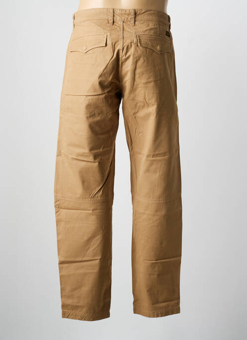 Pantalon droit tissage popeline taille normale marron DAYTONA homme