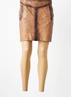 Jupe courte coupe droite marron ROSE GARDEN femme