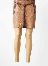 Jupe courte coupe droite marron ROSE GARDEN femme