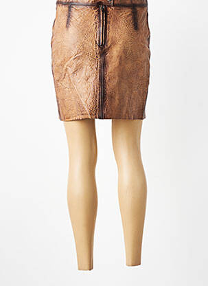 Jupe courte coupe droite marron ROSE GARDEN femme