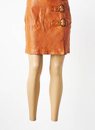 Jupe courte coupe droite orange ROSE GARDEN femme