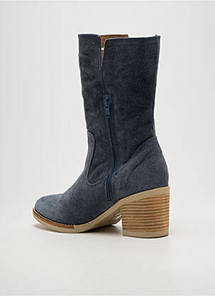 Bottes fourrée talon de 4 à 6cm bleu PORRONET femme