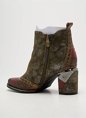 Bottines/boots bout rond talon de 7 à 9cm vert LAURA VITA femme
