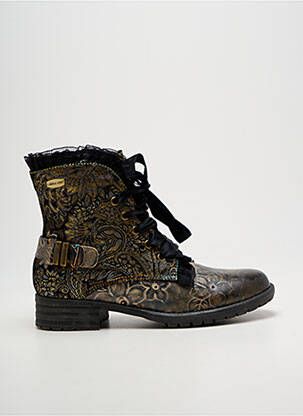 Bottines/boots tissage satiné talon plat jusqu'à 3cm noir LAURA VITA femme