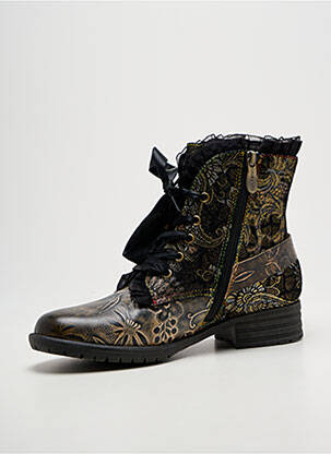 Bottines/boots fermeture zip et lacets talon plat jusqu'à 3cm noir LAURA VITA femme