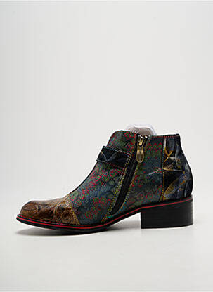 Bottines/boots tissage satiné talon de 4 à 6cm marron LAURA VITA femme