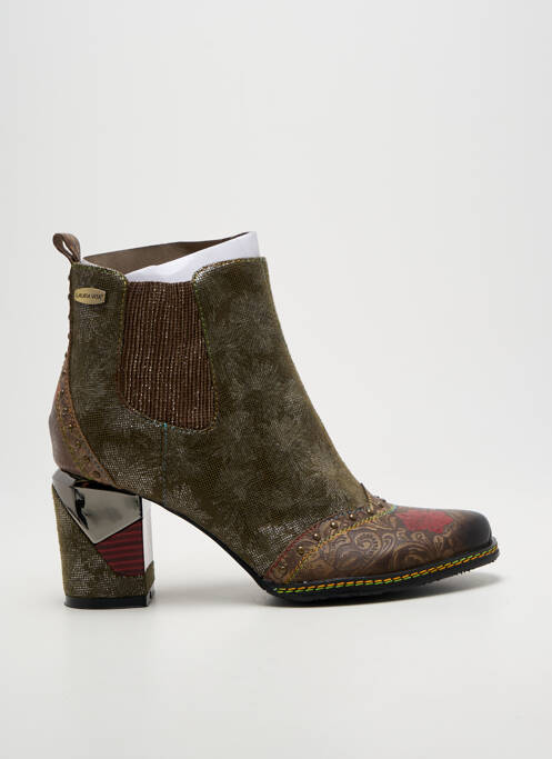 Bottines/boots bout rond talon de 7 à 9cm vert LAURA VITA femme