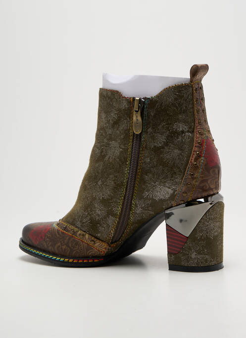 Bottines/boots bout rond talon de 7 à 9cm vert LAURA VITA femme